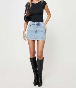 Femmes léger lavage Denim taille haute <span class=keywords><strong>jupe</strong></span> été décontracté avant <span class=keywords><strong>jupe</strong></span> dos <span class=keywords><strong>jean</strong></span> Jorts droite Type dame <span class=keywords><strong>jupe</strong></span> <span class=keywords><strong>courte</strong></span> - Product Image 4