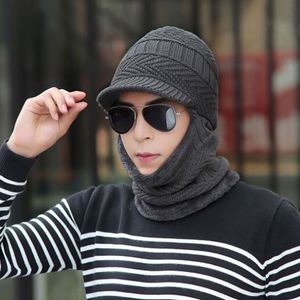 Bonnet d'hiver en laine pour hommes et femmes, cagoule, masque, écharpe, bonnet tricoté - Product Image 4