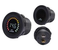 Voltmètre numérique coloré 12/24V DC à montage sur panneau, remplacement pour véhicule, camion, voiture, bateau, marine