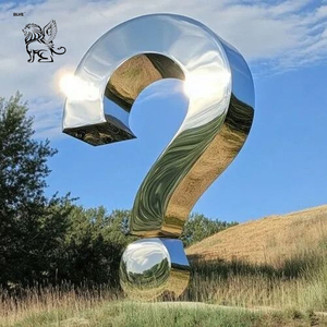 Statua Astratta a Forma <span class=keywords><strong>di</strong></span> Punto Interrogativo BLVE Personalizzata per Decorazione Esterna, Scultura in Acciaio Inossidabile Lucidato a Specchio - Product Image 1