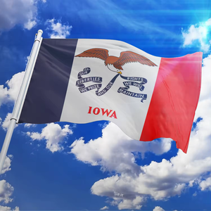 Promotionnel 3x5ft Double Face 100% Polyester pour 50 pour Drapeau d'État Personnalisé Prix Usine Extérieur Iowa pour Drapeau d'État - Product Image 4