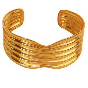 Pulsera de Acero Inoxidable para Mujer, Diseño Moderno con Abertura en Forma de C, Estilo Europeo Americano, Directo de Fábrica - Product Image 1