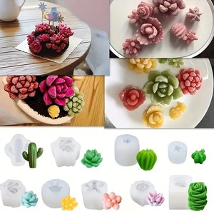 Juego de 9 Moldes de Silicona para Suculentas, Hechos a Mano, sin Humo, para Velas Aromáticas, Decoración del <span class=keywords><strong>Hogar</strong></span> y Plantas, Manualidades de Resina DIY - Product Image 3