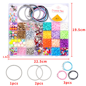Set de Accesorios para Hacer Joyería DIY para Niñas, Cuentas de Arcilla Polimérica, Kits para Hacer Pulseras con Caja de Joyería - Product Image 5