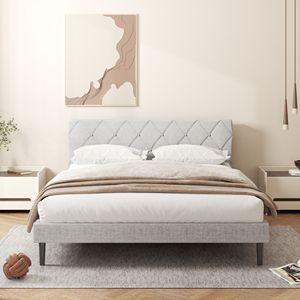 Ensemble <span class=keywords><strong>de</strong></span> meubles <span class=keywords><strong>de</strong></span> décoration intérieure d'appartement en <span class=keywords><strong>bois</strong></span> massif moderne avec cadre <span class=keywords><strong>de</strong></span> <span class=keywords><strong>lit</strong></span>, pied <span class=keywords><strong>de</strong></span> <span class=keywords><strong>lit</strong></span> et tête <span class=keywords><strong>de</strong></span> <span class=keywords><strong>lit</strong></span> en tissu - Product Image 3