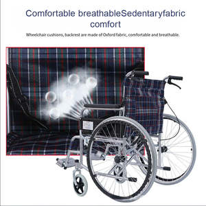 Silla de ruedas de acero ligera manual con neumáticos para personas mayores y discapacitados Uso hospitalario Terapia física - Product Image 6