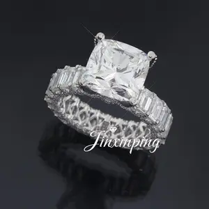 Wedding Ring Ice Cut Luxury Design Full Moissanite Band 925 Silver 1 Engagement Ring Custom Design