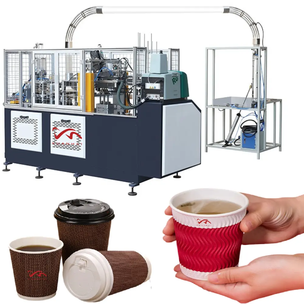 90z-220z Volautomatische Machine Voor Het Maken Van Koffiekopjes 80-110 Stuks/Min Met Hoge Snelheid Automatische Dubbelwandige Papieren Bekermachines