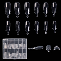 120 pièces de formes doubles carrées extra longues françaises pour pose rapide, en ABS, courbure C, semi-droites, pour faux ongles en acrylique, outil de manucure