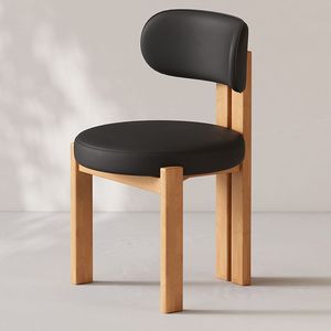 Chaise <span class=keywords><strong>de</strong></span> salle à manger <span class=keywords><strong>en</strong></span> bois massif écologique <span class=keywords><strong>de</strong></span> style nordique moderne avec dossier crème pour la maison, le bureau et l'hôtel ZN 505 - Product Image 1