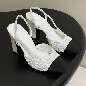 Nouvelles sandales à talons hauts pour femmes en PU de haute qualité, avec talon fin de 9 cm, design talon épais, résistantes à l'usure, été - Product Image 1