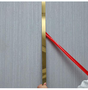 1 rotolo specchio adesivo da parete in acciaio inox linea decorativa oro TV sfondo soffitto bordo striscia decorazioni da parete soggiorno - Product Image 4