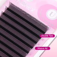 Nouvelles extensions de cils en forme de U YY, plateau noir tissé en trèfle, extensions de cils pré-faites naturelles faciles à greffer, cils personnalisés