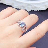 Luxury OEM ODM 925 Silver Ring Natural Topaz Direct Factory Sale Women Wedding Appointment Party Gift