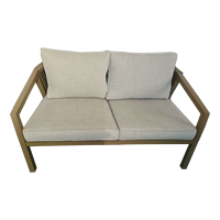 Ensemble de salle à manger et de conversation moderne en aluminium Home Sustain, 4 pièces, avec table basse confortable, finition marron, pour extérieur, 5 places