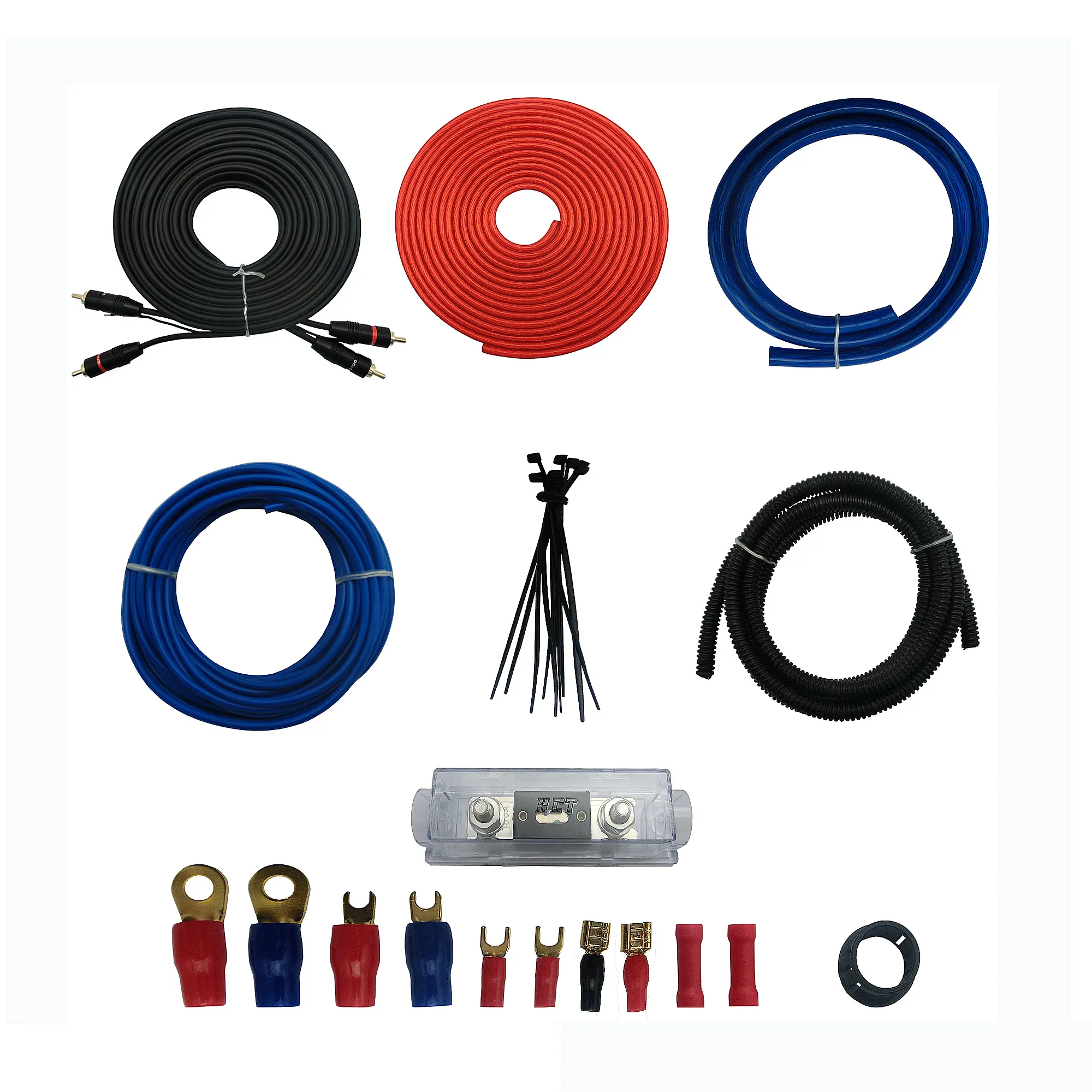 Kit de câblage d'ampli professionnel de calibre 8 câble Audio vidéo 4/8/10Awg pour haut-parleur de voiture câble Audio de voiture