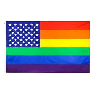 Акция 3*5 футов 100% полиэстер прочный яркий флаг <span class=keywords><strong>LGBT</strong></span> Радужный Флаг на заказ <span class=keywords><strong>LGBT</strong></span> Американский Радужный Флаг - Product Image 1
