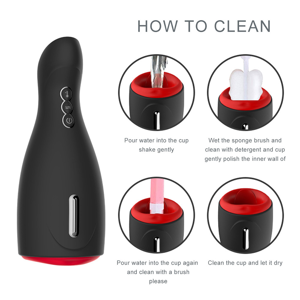 Automatic Handsfree Male Vibrating Masturbator Cup | 9 Vibration Patterns &  Heating | Men's Pleasure Sex Toy