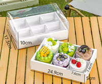 Boîte à gâteaux portable à quatre compartiments, 4/6 trous, multi-pièces, transparente, pour emballage de desserts, boîtes d'expédition, petites coupelles à mousse, vente chaude