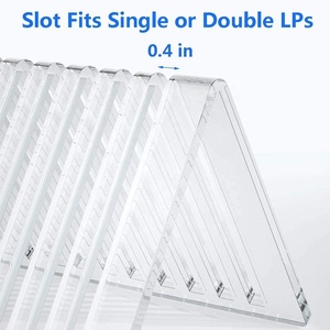 حامل أسطوانات فينيل جديد بتصميم على شكل حرف <span class=keywords><strong>V</strong></span>، مثبت على الحائط من الأكريليك الشفاف، رف عرض مستدام للأقراص المدمجة والألبومات - Product Image 3