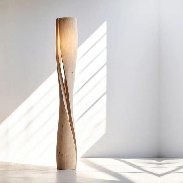Handmade Solid Wood Artistic Style Floor Lamp Designer Modern LED Living Room Floor Lamp Sofa Corner Decoration Stand Desk Lamp