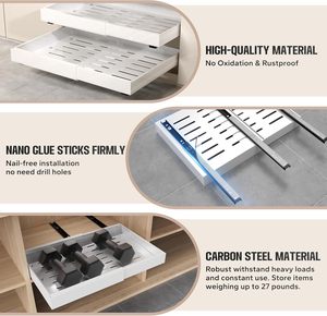 Pull Cabinet Organizer Expandable Heavy Duty Metal <b>Slide</b> <b>Drawers</b> Multifunction Flexible Kitchen Bathroom Living Room Food - Product Image 5