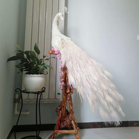 Nouvelle plume blanche imitée de paon en queue, décorations de mariage, accessoires de performance sur scène, échantillons de décoration de nouvelle pièce, paon blanc