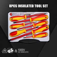 HENITUER S671-8 Ensemble d'outils isolés 8 pièces, haute dureté, multifonctionnel, haute tension, ensemble de tournevis isolés 8 pièces