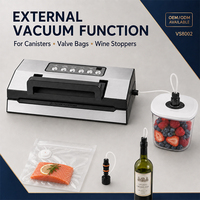 Machine de mise sous vide automatique -95 kPa avec poignée, double scellage, stockage en rouleau et coupe-ruban pour la conservation des aliments secs, humides et liquides