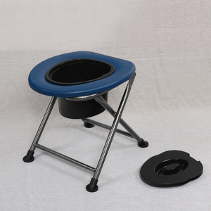 Tabouret de toilette portable pliable avec cadre en fer et patins antidérapants pour personnes âgées et femmes enceintes, utilisation dans la salle de bain - Product Image 2