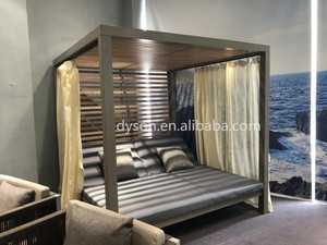 Sofá cama de mimbre con dosel, muebles de exterior populares, sin cortina - Product Image 6