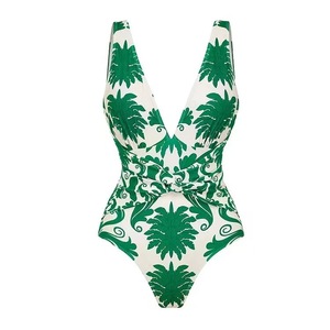JSN 2025 Vente en gros <span class=keywords><strong>de</strong></span> maillots <span class=keywords><strong>de</strong></span> <span class=keywords><strong>bain</strong></span> deux <span class=keywords><strong>pièces</strong></span> pour la plage Vêtements <span class=keywords><strong>de</strong></span> plage Bikini à volants <span class=keywords><strong>Maillot</strong></span> <span class=keywords><strong>de</strong></span> <span class=keywords><strong>bain</strong></span> et pantalon imprimés à col en V profond - Product Image 2