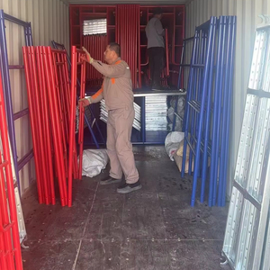 Système d'échafaudage en acier galvanisé à cadre en H avec échelle traversante, plateforme d'échafaudage robuste pour la construction et le soutien de bâtiments - Product Image 4