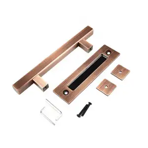 Carbon Steel Aluminum Antique Copper 12 Inch Barn Door Handle Sliding Door Pull Handle on Plate