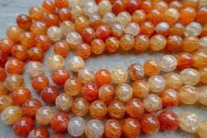 Natural Fire Crackle Agate <b>Beads</b> - Dragon Veins Orange Agate, 6mm, 8mm, 10mm - Product Image 3