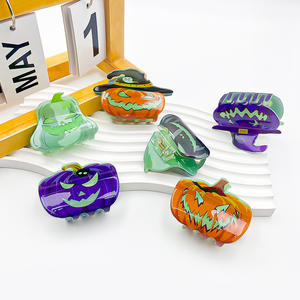 Vente en gros de pince à <span class=keywords><strong>cheveux</strong></span> lumineuse pour Halloween citrouille chauve-souris fantôme horreur demi-queue de pêche pince à cri atmosphère accessoires pour <span class=keywords><strong>cheveux</strong></span> - Product Image 4