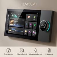 Panel Kontrol Rumah Pintar Tuya Gateway Produk Baru TL-Q8 8 Inch Android Dua Zona Amplifier 8x30W Alexa Voice untuk Villa Grosir