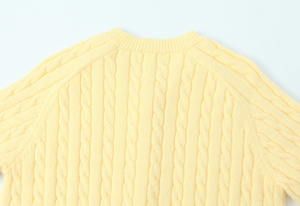 <span class=keywords><strong>Cardigan</strong></span> da <span class=keywords><strong>Donna</strong></span> <span class=keywords><strong>Giallo</strong></span> con Collo a Girocollo, Lavorazione a Maglia, Monopetto, Motivo Intrecciato, Maniche Lunghe, Stile Casual e alla Moda - Product Image 5