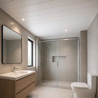 Panel de Techo para Baño de PVC Blanco Mate, Resistente al Moho, Comercial, WYRAX