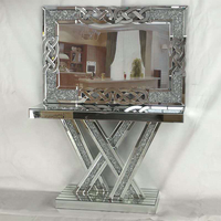 Table console en MDF simple et moderne de style européen avec miroir lumineux Table de couloir de luxe pour la maison, le salon, l'entrée, l'hôtel et l'appartement.