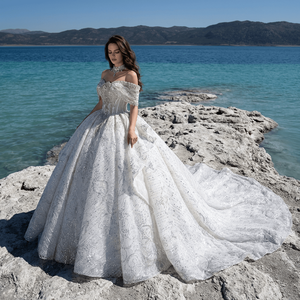 Gt26009 Nuevo Vestido de Novia Elegante de Alta Gama con Lentejuelas y Diamantes, Estilo Palacio de Fantasía, Jancember - Product Image 1