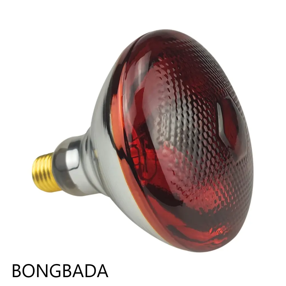 BONGBAD مصباح التدفئة الحراري الزواحف الأشعة تحت الحمراء سخان مصباح إضاءة الزواحف الدواجن الماشية e26 e27 120V-230V مصباح التدفئة بالأشعة تحت الحمراء