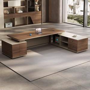 उच्च अंत कार्यक्षेत्र के लिए एर्गोनोमिक डिजाइन और प्रीमियम कार्यालय फर्नीचर के साथ छत के लिए शानदार आधुनिक लकड़ी के कार्यकारी कार्यालय डेस्क - Product Image 5