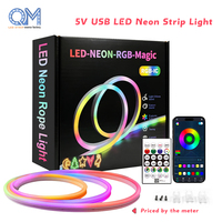 Set Power Supply Lampu LED Strip Neon 5V Tahan Air Lampu Iklan Lanskap Neon Flex Strip
