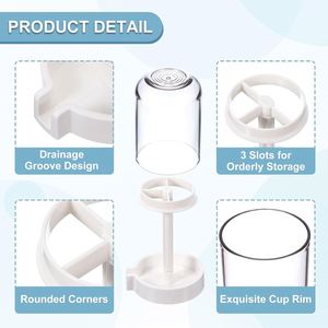 Caja de Almacenamiento de Cepillos de Dientes Ovalada Moderna y Ecológica para el Hogar, de ABS+PS, con Juego de Vaso para Enjuague Bucal, para la Encimera del Baño - Product Image 3
