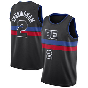 2026 Detroit City 2 # <span class=keywords><strong>Maillot</strong></span> de basket-ball Cade Cunningham Swingman Edition Statement noir brodé - Product Image 2