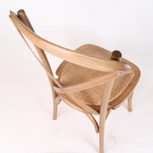 Silla apilable de madera curvada de estilo Vintage rústico, silla cruzada de madera con respaldo X, silla de comedor de boda con respaldo cruzado para restaurante Bistro - Product Image 5