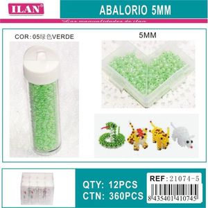 ILAN Abalorio Perline verdi da 5 mm per la creazione di gioielli, 12 pezzi per tubo - Product Image 3