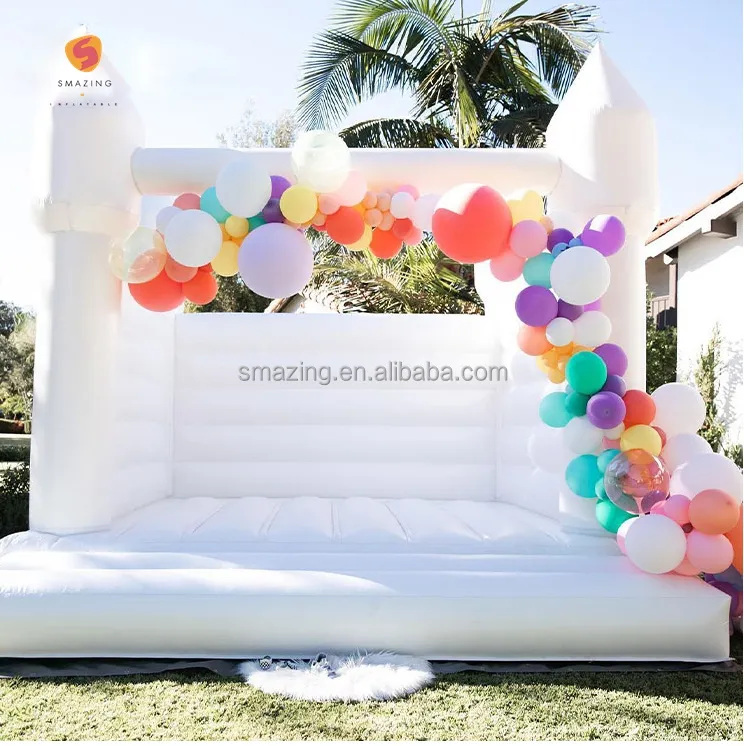 Hot Sale 5x4m Inflatable Wedding Bouncer Jumping Bouncy Castle Inflatable white bounce house for wedding