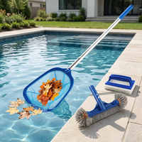 Verstellbares Pool-Skimmer-Netz und Laubkescher-Set mit Aluminiumstange und feinem Netzgewebe – Poolreinigungswerkzeug für Pools, Spas und Teiche